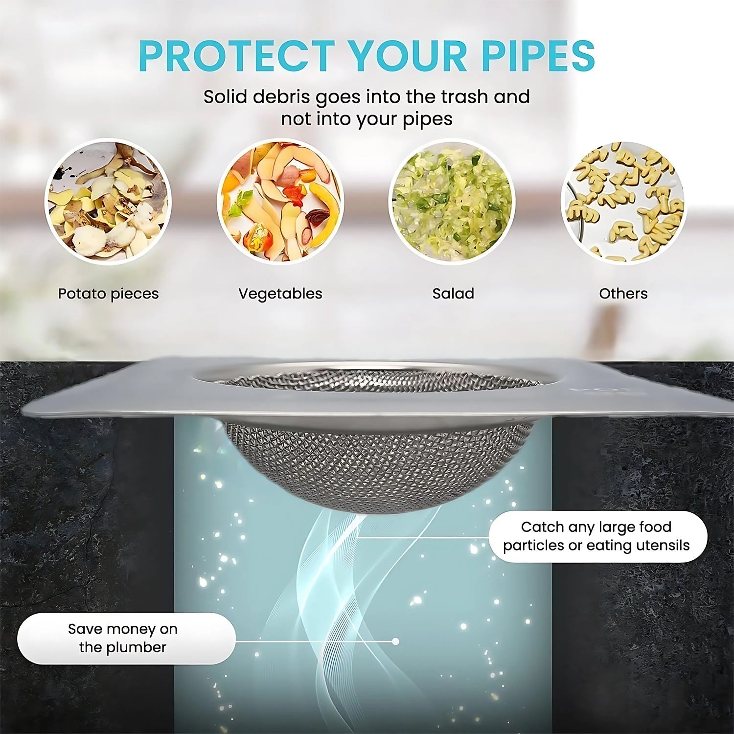 Supermom Stainless Steel Square Sink Strainer (1 Pc) Supermom Stainless Steel Square Sink Strainer (1 Pc)